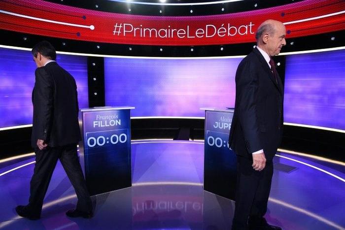 If Francois Fillon (L) beats Alain Juppe in the rightwing primary, he is widely tipped to become president with polls showing he would likely defeat Marine Le Pen