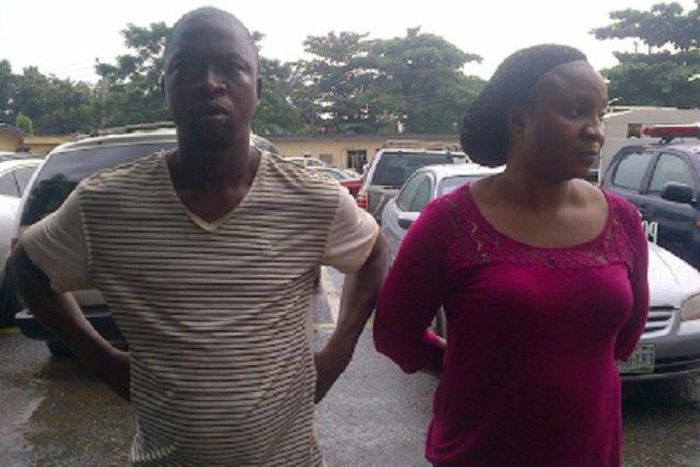 Victor Obanor and one of his commercial sex workers