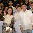 Philippines President Rodrigo Duterte (right) poses for photographs with Vice-President Leni Robredo in Manila on July 1, 2016