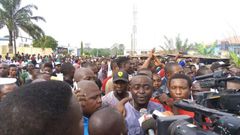 Protesters at INEC office in Ondo state
