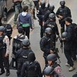 Indonesian Special Police Unit Densus 88 (Special Detachment 88) securing a bomb site in January 2016.