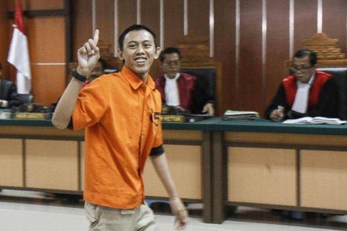 Dodi Suridi pictured at his trial, where he was found guilty of committing an act of terror over his links to a deadly IS-claimed attack in Jakarta