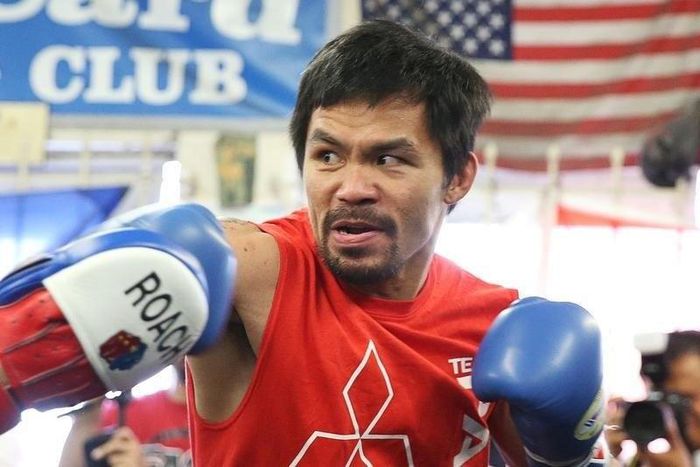 Boxer Manny Pacquiao of the Philippines works out in advance of his WBO welterweight bout against Jessie Vargas, in Los Angeles, California, U.S., October 26, 2016.