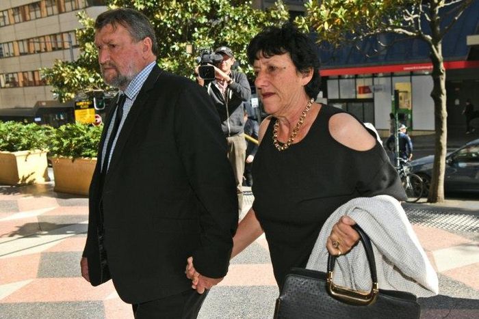 Greg and Virginia Hughes, the parents of Australian cricketer Phillip Hughes, arrive at an inquest into his death in Sydney on October 14, 2016