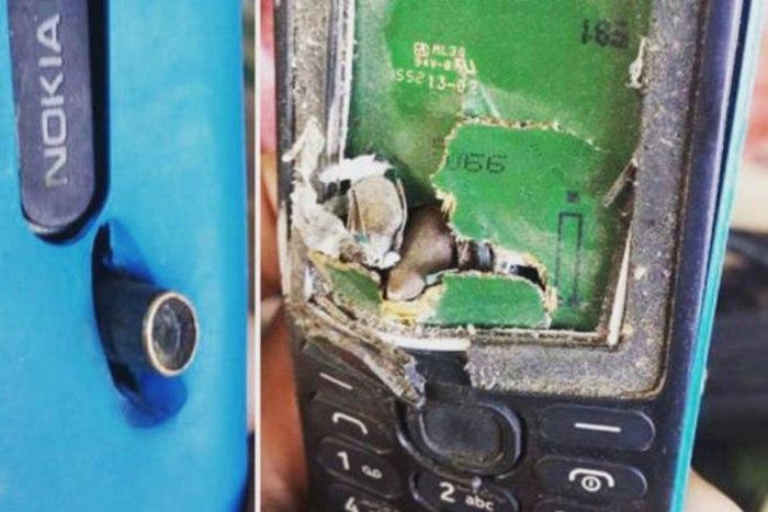 The Nokia phone was destroyed but it saved a man.