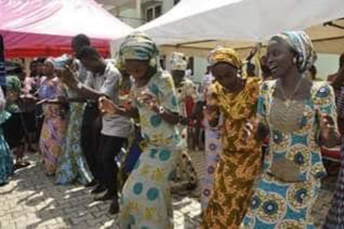 Released Chibok girls reunite with families in Abuja amidst tears