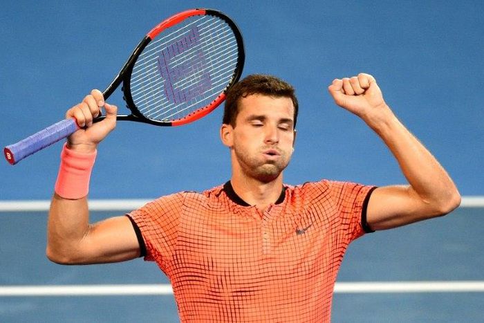 Grigor Dimitrov wins the Brisbane International on January 8, 2017 against Kei Nishikori in three sets, 6-2, 2-6, 6-3