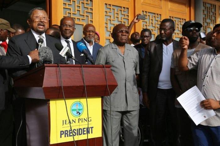 Gabonese opposition leader Jean Ping (L) filed a legal challenge after Bongo was declared the winner by a mere 6,000 votes in the August 27 election