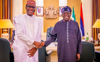 President Bola Tinubu and Abdulmumin Jibrin, a member of the House of Representatives from Kano State. [Presidency]