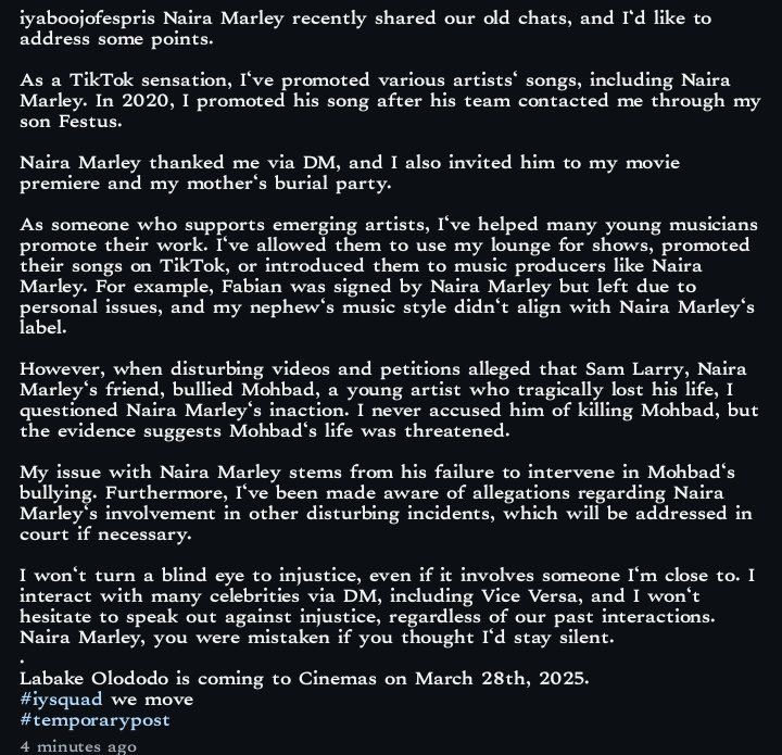 I never accused Naira Marley of killing Mohbad - Iyabo Ojo