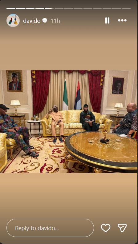 Davido sparks controversy as he visits Tinubu with billionaire dad and uncle