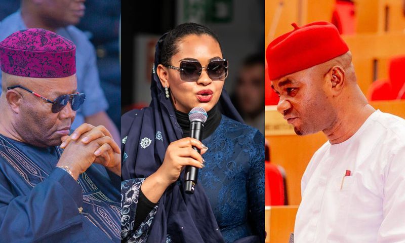 L-M-R. Senate President Godswill Akpabio, Senator Natasha Akpoti-Uduaghan and Deputy Chief Whip Senator Onyekachi Nwaebonyi [Facebook]