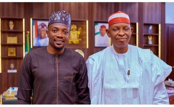 Governor Abba Yusuf of Kano with former Super Eagles captain, Ahmed Musa.