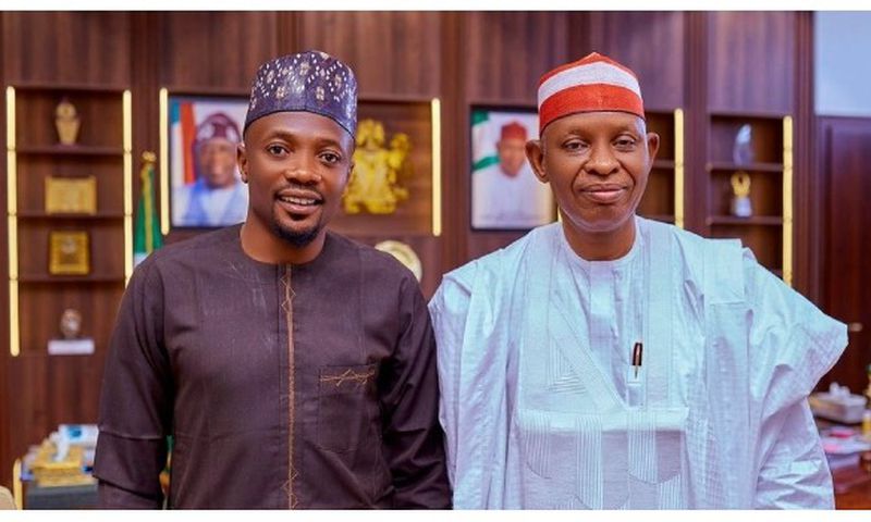 Governor Abba Yusuf of Kano with former Super Eagles captain, Ahmed Musa.