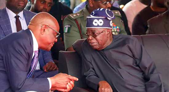 President Bola Tinubu and FCT Minister, Nyesom Wike