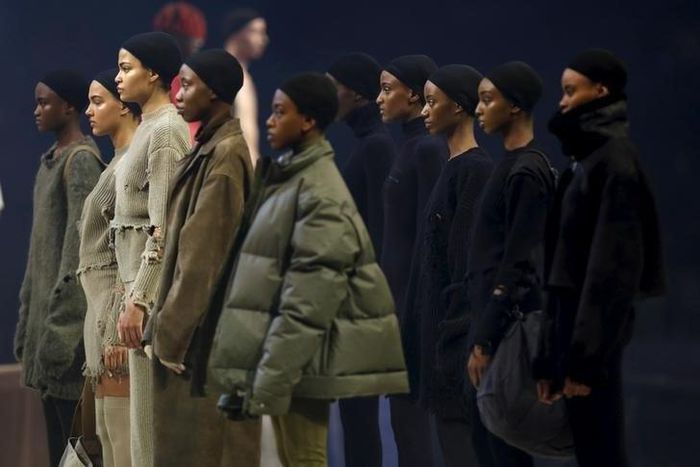 Models present creations at Kanye West's Yeezy Season 3 Collection presentation and listening party for the "The Life of Pablo" album during New York Fashion Week February 11, 2016.