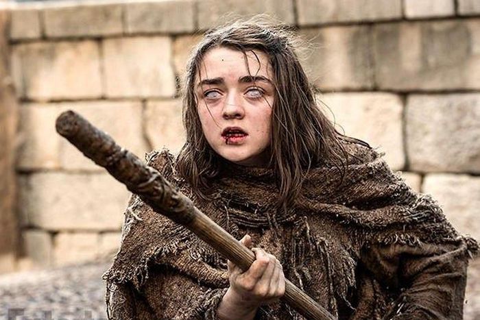 Maise Williams as the  now-blind Arya Stark