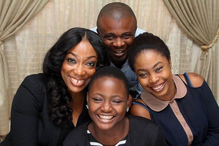 Uzoamaka Chukwu is all smiles with her new family