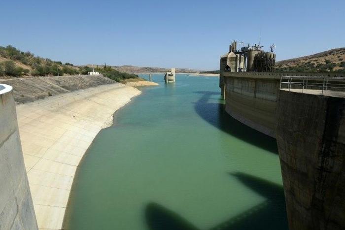 The Sidi Salem dam near Testour, in Tunisia's northwest Beja region has particularly low water levels due to a 30 percent drop in rainfall this year