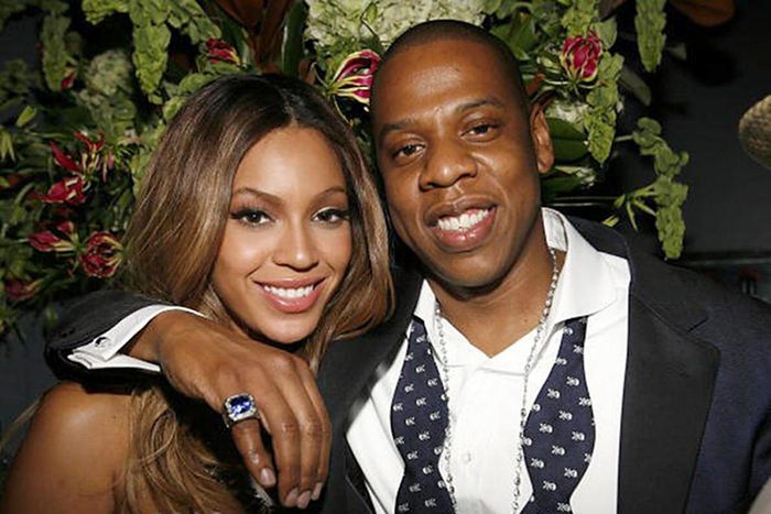 All loved up, Beyonce and rapper, Jay Z.