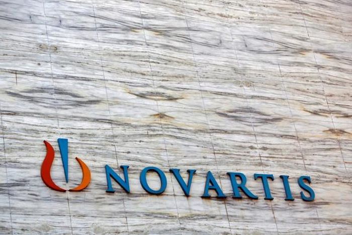 A Novartis logo is pictured on its headquarters building in Mumbai April 1, 2013.