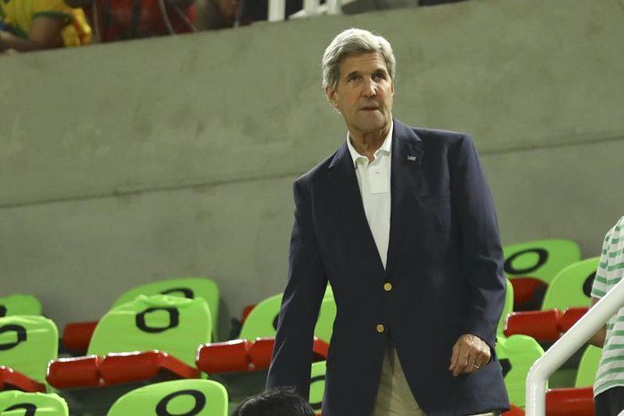 2016 Rio Olympics - Artistic Gymnastics - Preliminary - Men's Qualification - Subdivisions - Rio Olympic Arena - Rio de Janeiro, Brazil - 06/08/2016 U.S. Secretary of State John Kerry arrives at the gymnastics venue.