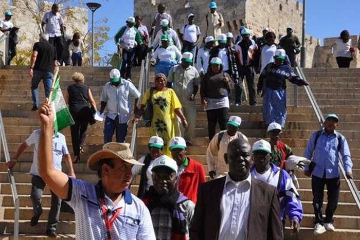 Nigerian Christian Pilgrims at Golgotha
