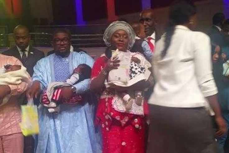 Emem Isong and hubby, Misodi Akama, dedicate twin babies, Jewel and Divina