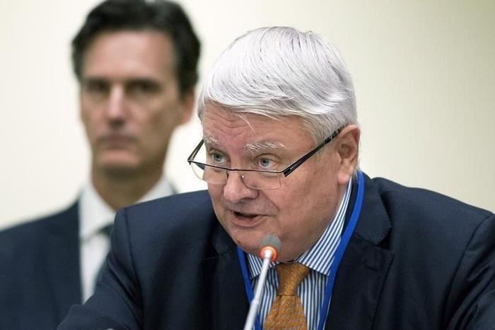 United Nations Under-Secretary-General for Peacekeeping Operations, Herve Ladsous speaks during the High-Level Meeting in Manhattan, New York, October 1, 2015.