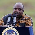 Gabon's President Ali Bongo Ondimba addresses the media at Nairobi National Park near Nairobi, Kenya, April 30, 2016.