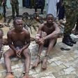 Suspected members of the Niger Delta Avengers are seen as they are paraded by the Nigeria military after their arrest in the Nembe waters, Rivers, Nigeria, August 22, 2016. Photo taken August 22, 2016