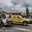 Razed commercial bus