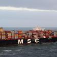 A Dutch maritime emergencies services aerial photo shows the MSC ZOE, which was headed for Bremerhaven in norhtern Germany after losing up to 270 containers, including three with potential hazardous material, in a North Sea storm