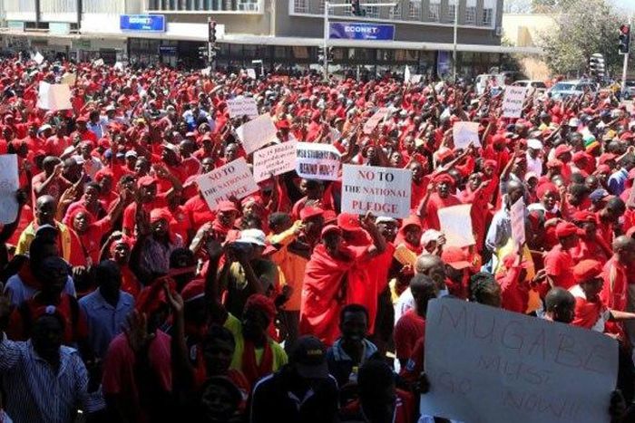 Zimbabwean police fire tear gas, water cannon to disperse protest