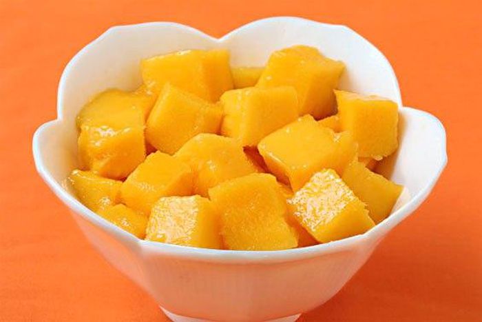 Diced mangoes