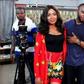 Nancy Isime, Enyinna Nwigwe, Zynnell Zuh on set of "Hire a Man"