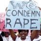 Women protesting against acts of rape.