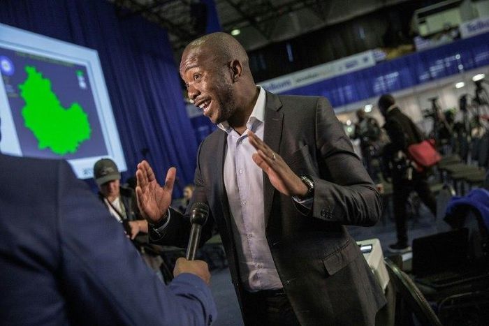 South African main opposition Democratic Alliance party leader Mmusi Maimane speaks to journalists at the Independent Electoral Commission Counting center on August 4, 2016 in Pretoria, South Africa, a day after South African municipal elections 