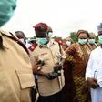 Governor Yahaya Bello's convoy at the scene of the accident as well as road safety officials