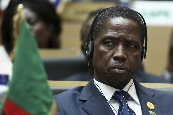 The new Zambian head of state President Edgar Lungu attends the opening ceremony of the 24th Ordinary session of the Assembly of Heads of State and Government of the African Union (AU) at the African Union headquarters in Ethiopia's capital Addis Ababa...