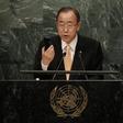 United Nations Secretary General Ban Ki-moon holds up a smart phone as he addresses the General Debate of the 71st Session of the United Nations General Assembly in the Manhattan borough of New York, U.S., September 20, 2016.