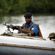 Naval security operatives patrol the creeks of Niger Delta in Buguma.