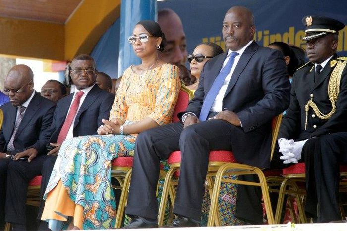 Democratic Republic of the Congo's President Joseph Kabila (2nd R) and First Lady Marie Olive Lembe attend the anniversary celebrations of CongoÕs independence from Belgium in Kindu, the capital of Maniema province in the Democratic Republic of Congo, ...