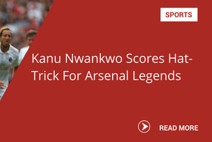 Kanu Nwankwo scores hat-trick for Arsenal legends