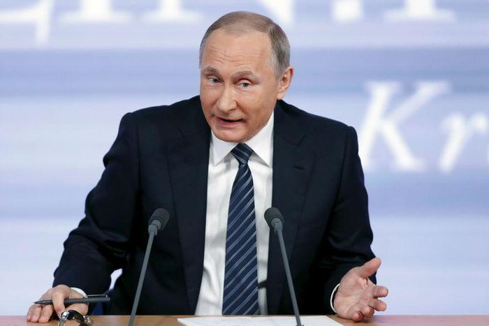 Russian President Vladimir Putin speaks during his annual end-of-year news conference in Moscow, Russia, December 17, 2015. REUTERS/Maxim Zmeyev
