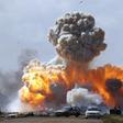 Vehicles belonging to forces loyal to Libyan leader Muammar Gaddafi explode after an air strike by coalition forces, along a road between Benghazi and Ajdabiyah March 20, 2011.