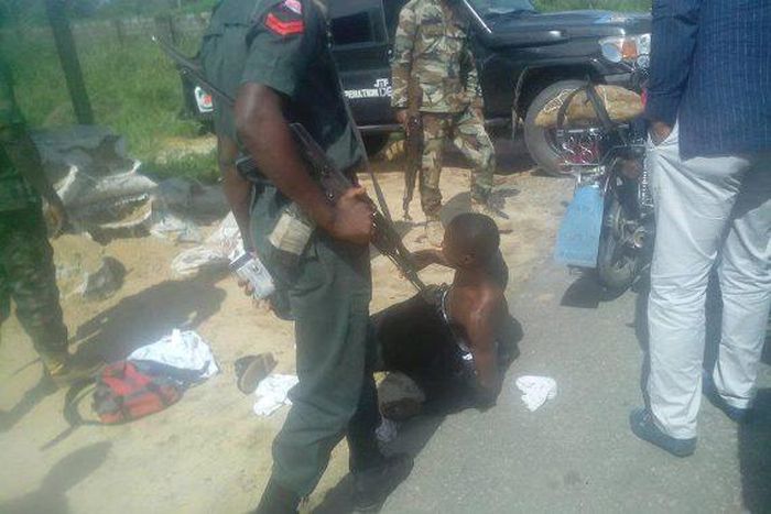 Suspect arrested by soldiers