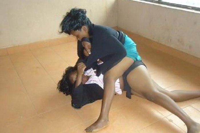 Two women take each other for size