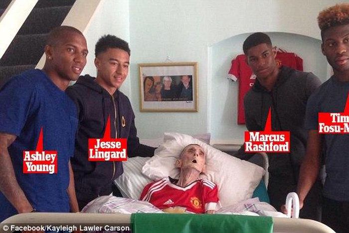 Marcus Rashford, Jese Lingard, Ashley Young and Timothy Fosu-Mensah