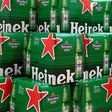 Packs of Heineken beer are displayed for sale at a Carrefour hypermarket in Nice, France, April 6, 2016.